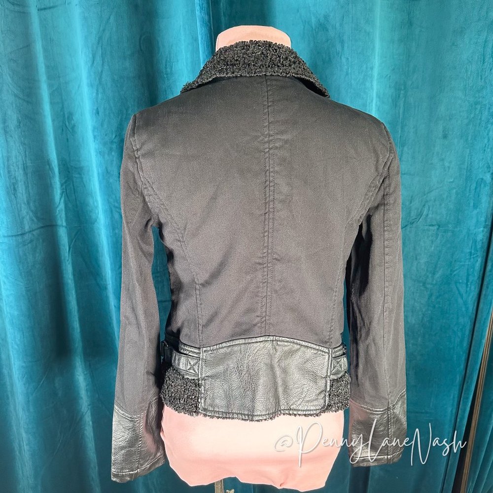 Rock & Republic Mixed Media Moto Jacket Black - Picture 10 of 14